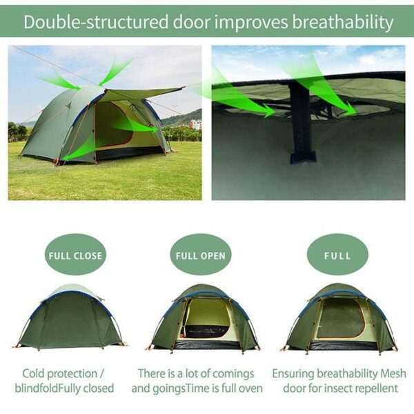 4 Person Army Green Tent - Image 4