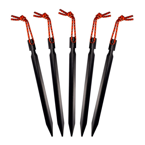 Set Aluminum Tent Pegs 18 cm with Rope - Image 4