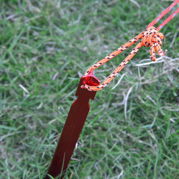 Set Aluminum Tent Pegs 18 cm with Rope - Image 6