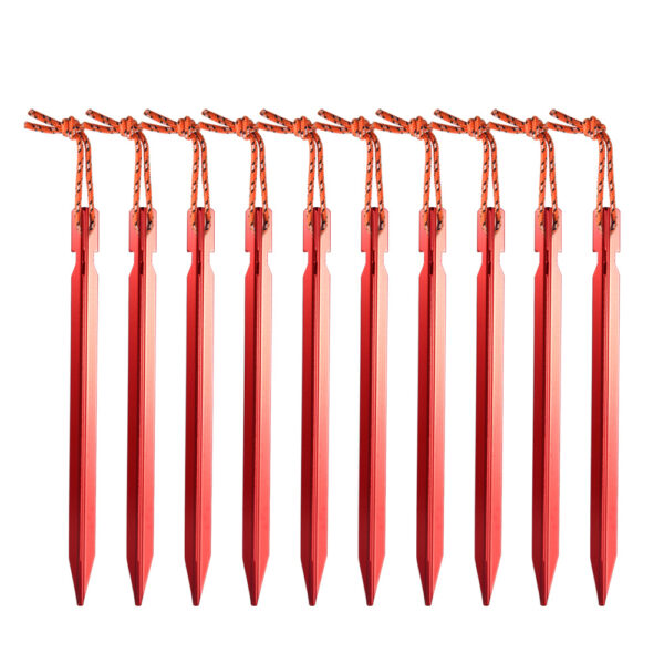 Set Aluminum Tent Pegs 18 cm with Rope